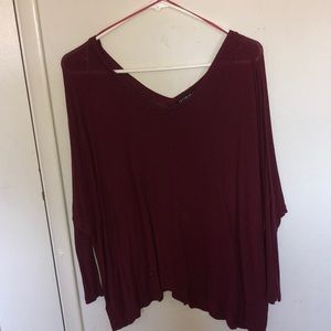 burgundy flowy top